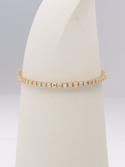 14K Yellow Gold Diamond Tennis Bracelet