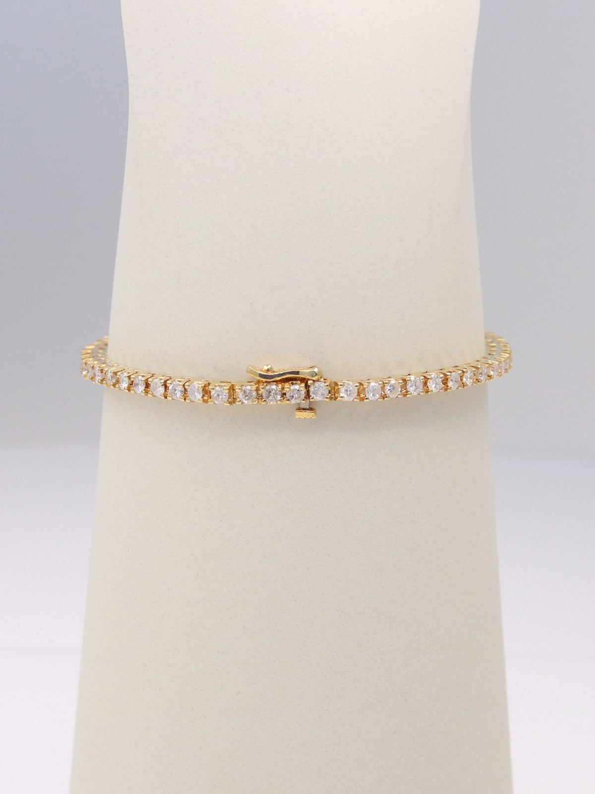 14K Yellow Gold Diamond Tennis Bracelet