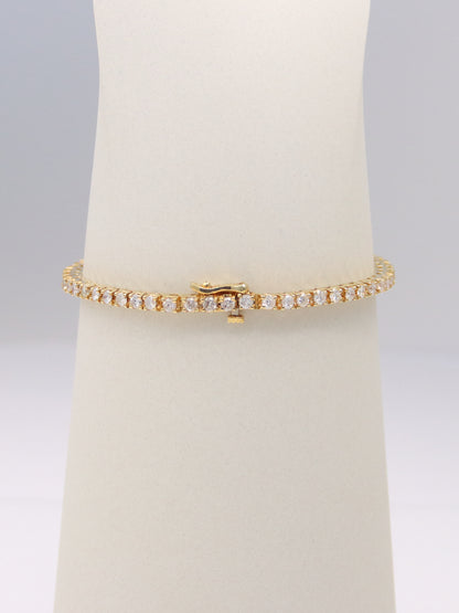 14K Yellow Gold Diamond Tennis Bracelet