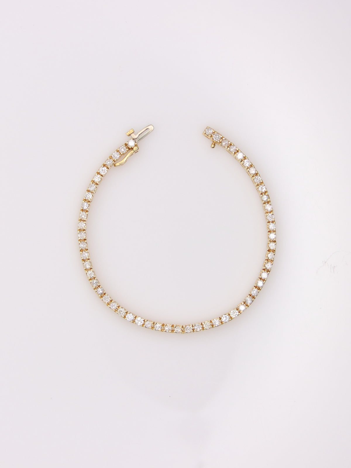 14K Yellow Gold Diamond Tennis Bracelet