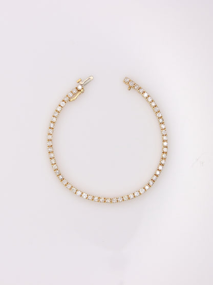 14K Yellow Gold Diamond Tennis Bracelet