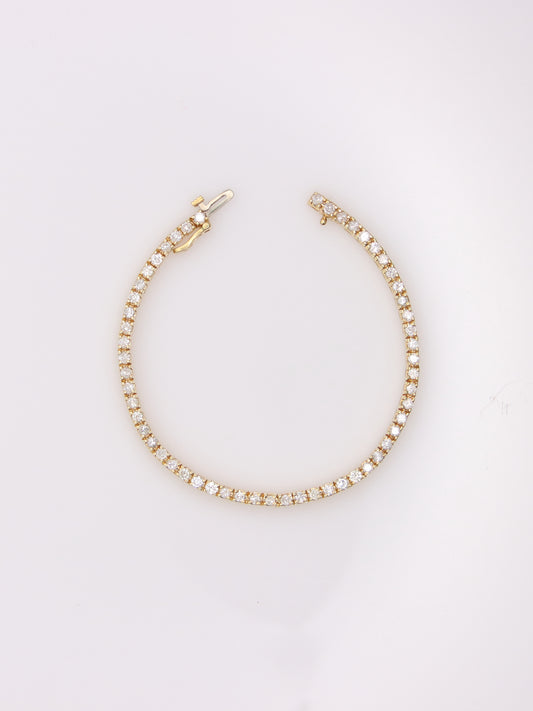 14K Yellow Gold Diamond Tennis Bracelet
