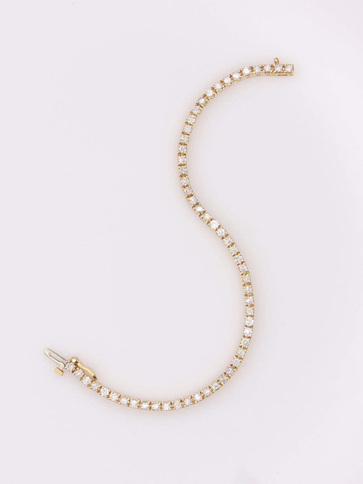14K Yellow Gold Diamond Tennis Bracelet