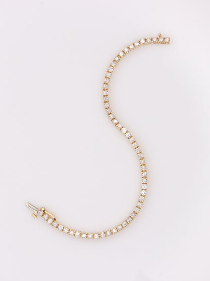 14K Yellow Gold Diamond Tennis Bracelet