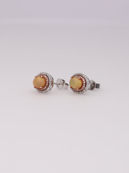 14K Two-Tone Effy Ethiopian Opal and Diamond Earrings