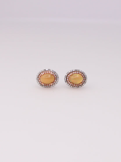 14K Two-Tone Effy Ethiopian Opal and Diamond Earrings