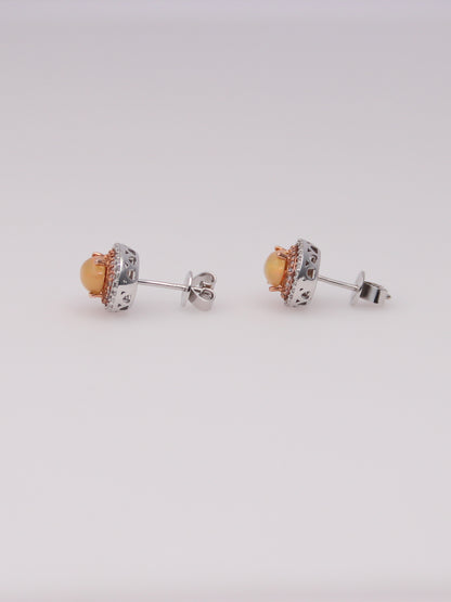 14K Two-Tone Effy Ethiopian Opal and Diamond Earrings