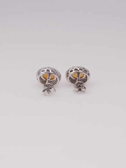 14K Two-Tone Effy Ethiopian Opal and Diamond Earrings
