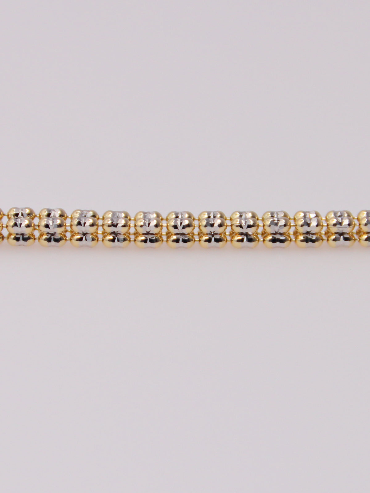 14K Two-Tone Diamond Cut Ice Bracelet