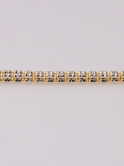 14K Two-Tone Diamond Cut Ice Bracelet