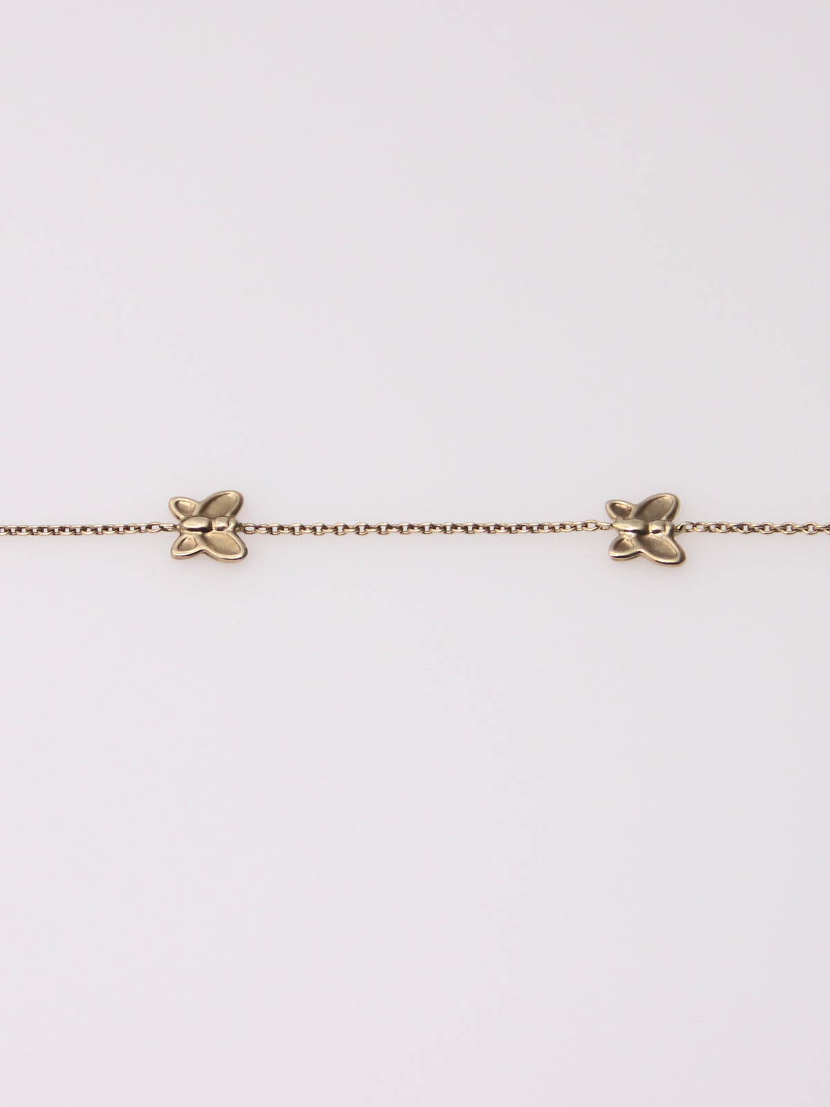 10K Yellow Gold Butterfly Station Bracelet