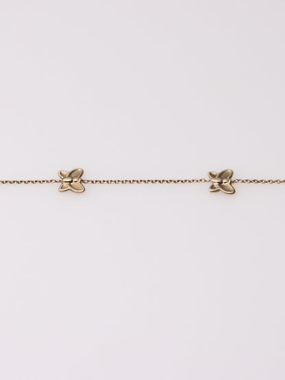 10K Yellow Gold Butterfly Station Bracelet