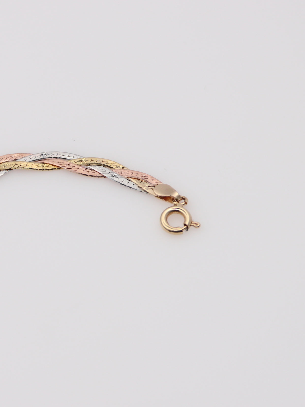 14K Tri-Tone Braided Bracelet