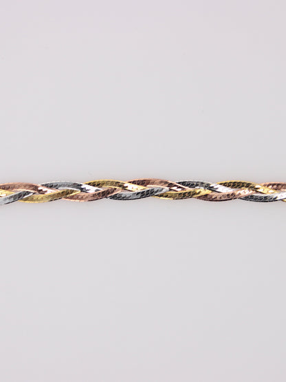 14K Tri-Tone Braided Bracelet