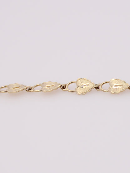 14K Yellow Gold Heart Lock and Key Bracelet