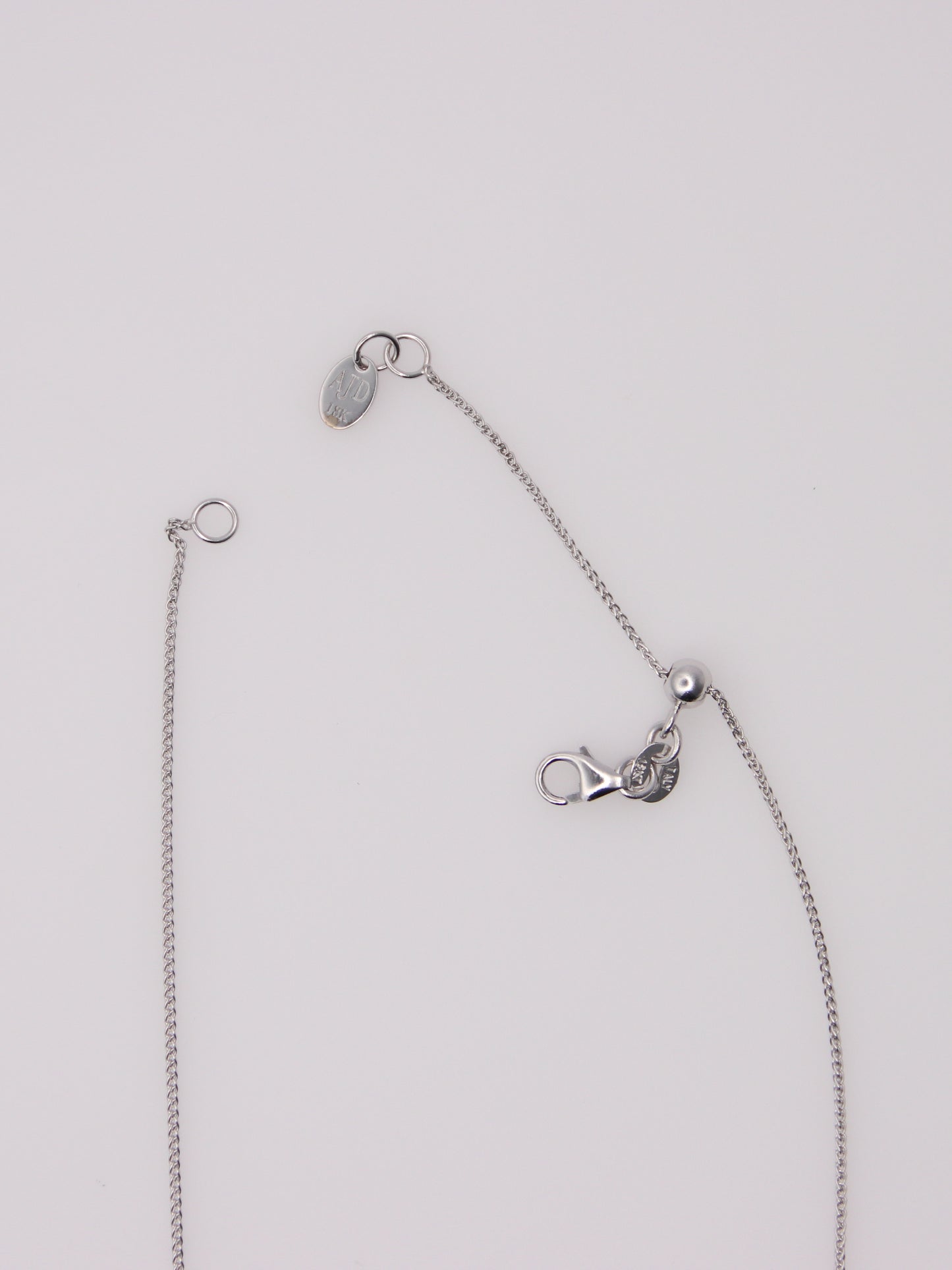 18K White Gold Diamond Clover Pendant Necklace