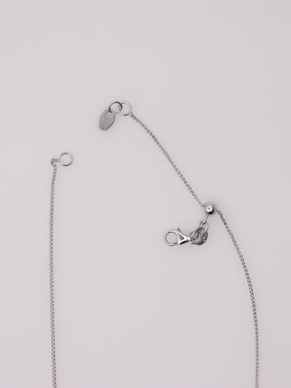 18K White Gold Diamond Clover Pendant Necklace
