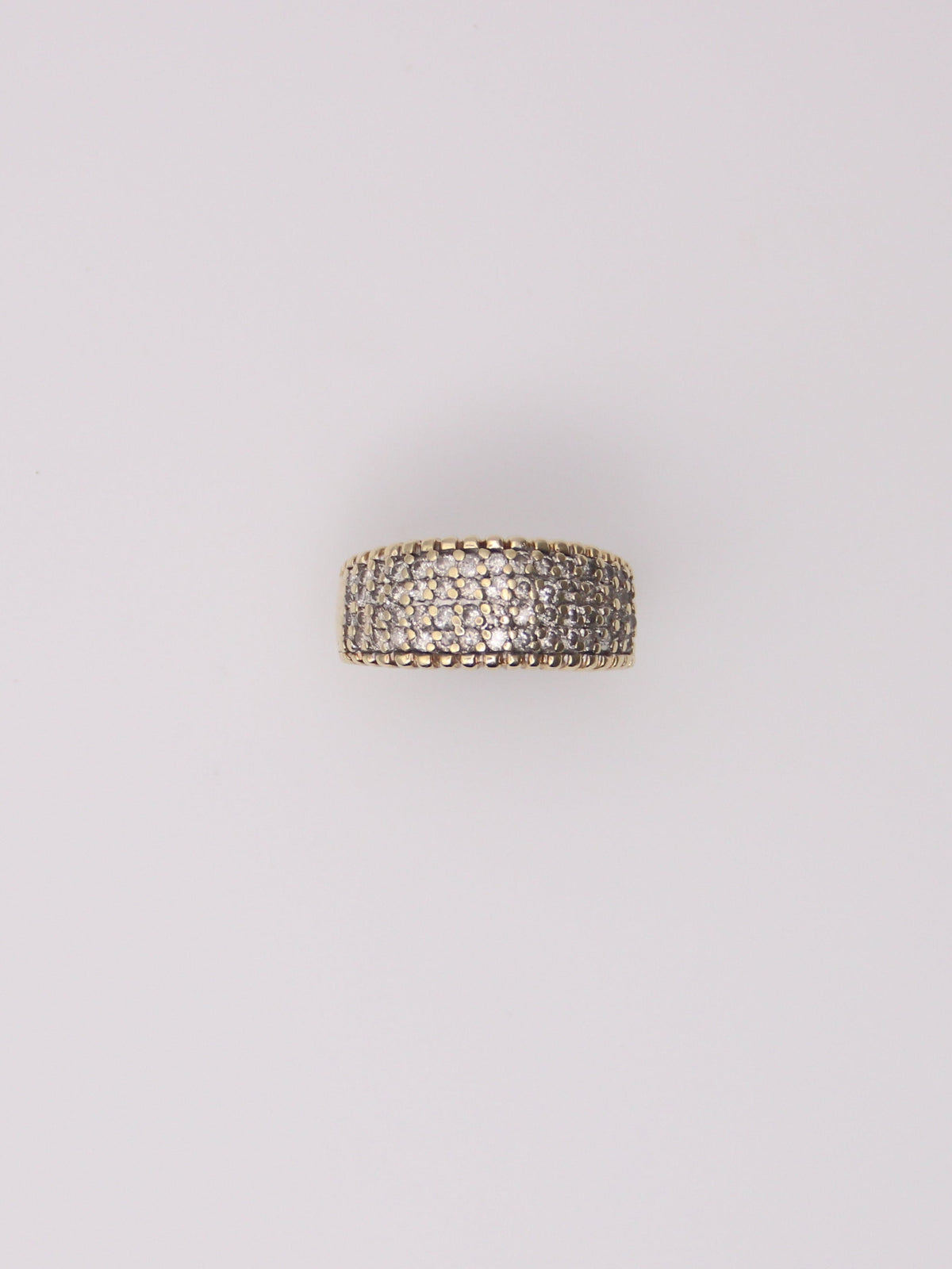 14K Yellow Gold Thick Diamond Cluster Ring