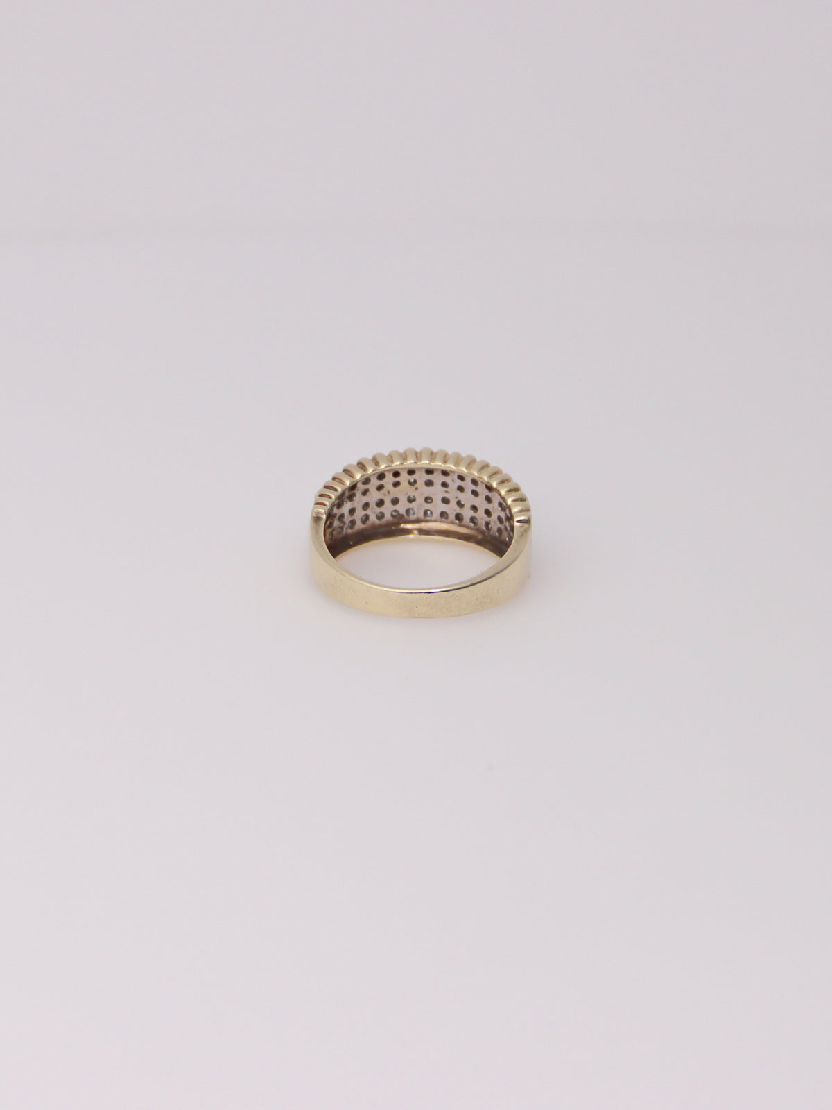 14K Yellow Gold Thick Diamond Cluster Ring
