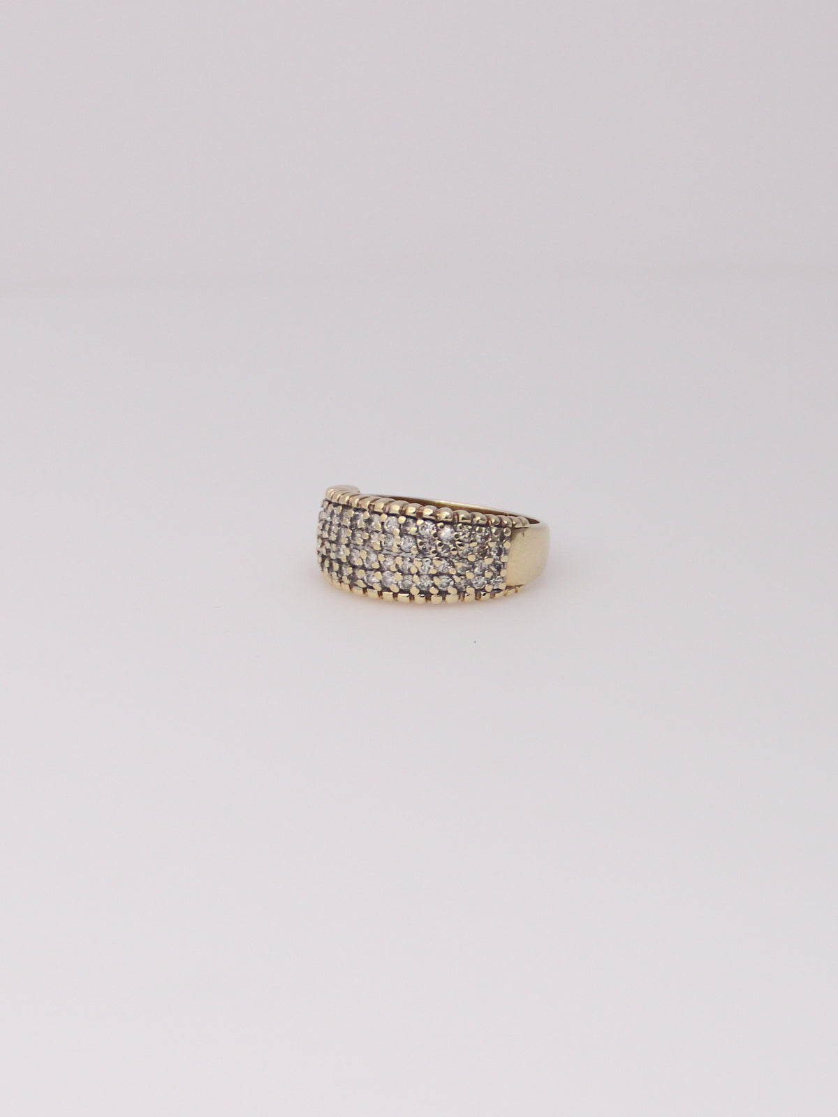 14K Yellow Gold Thick Diamond Cluster Ring