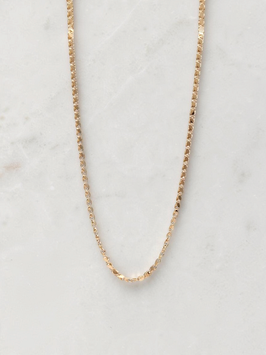 Zafrah 14k yellow gold barley chain necklace, 21.5 inches long with a 2.5 mm width and polished finish.