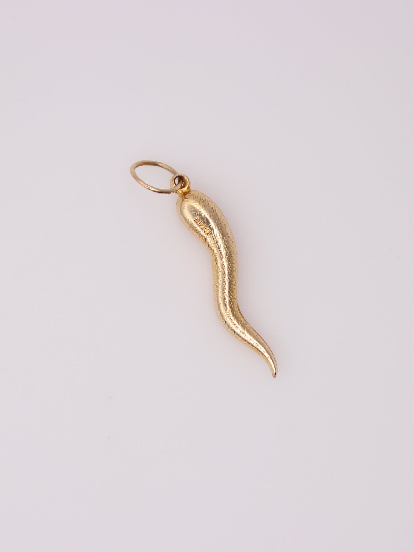 14K Yellow Gold Italian Horn Pendant