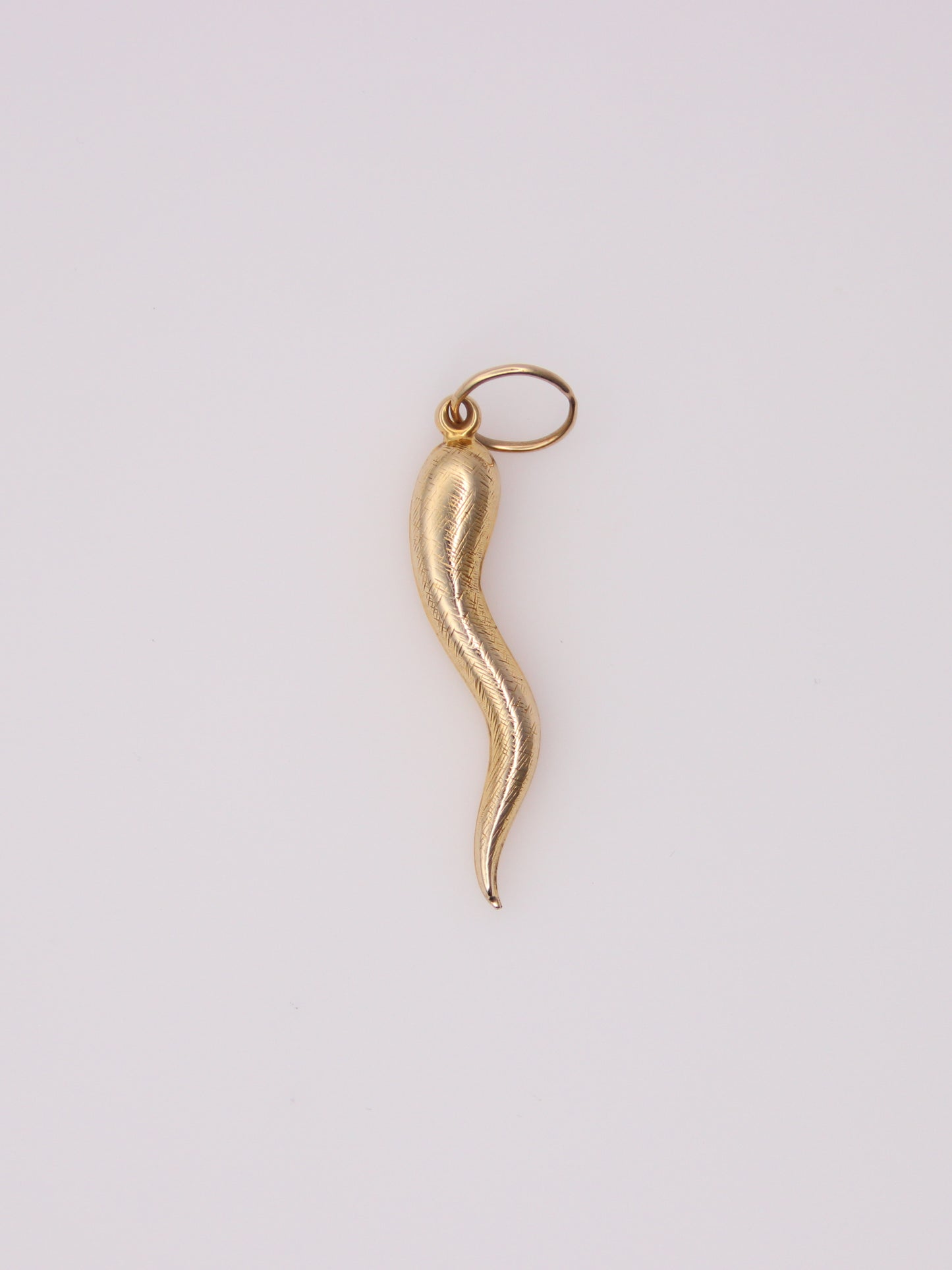 14K Yellow Gold Italian Horn Pendant