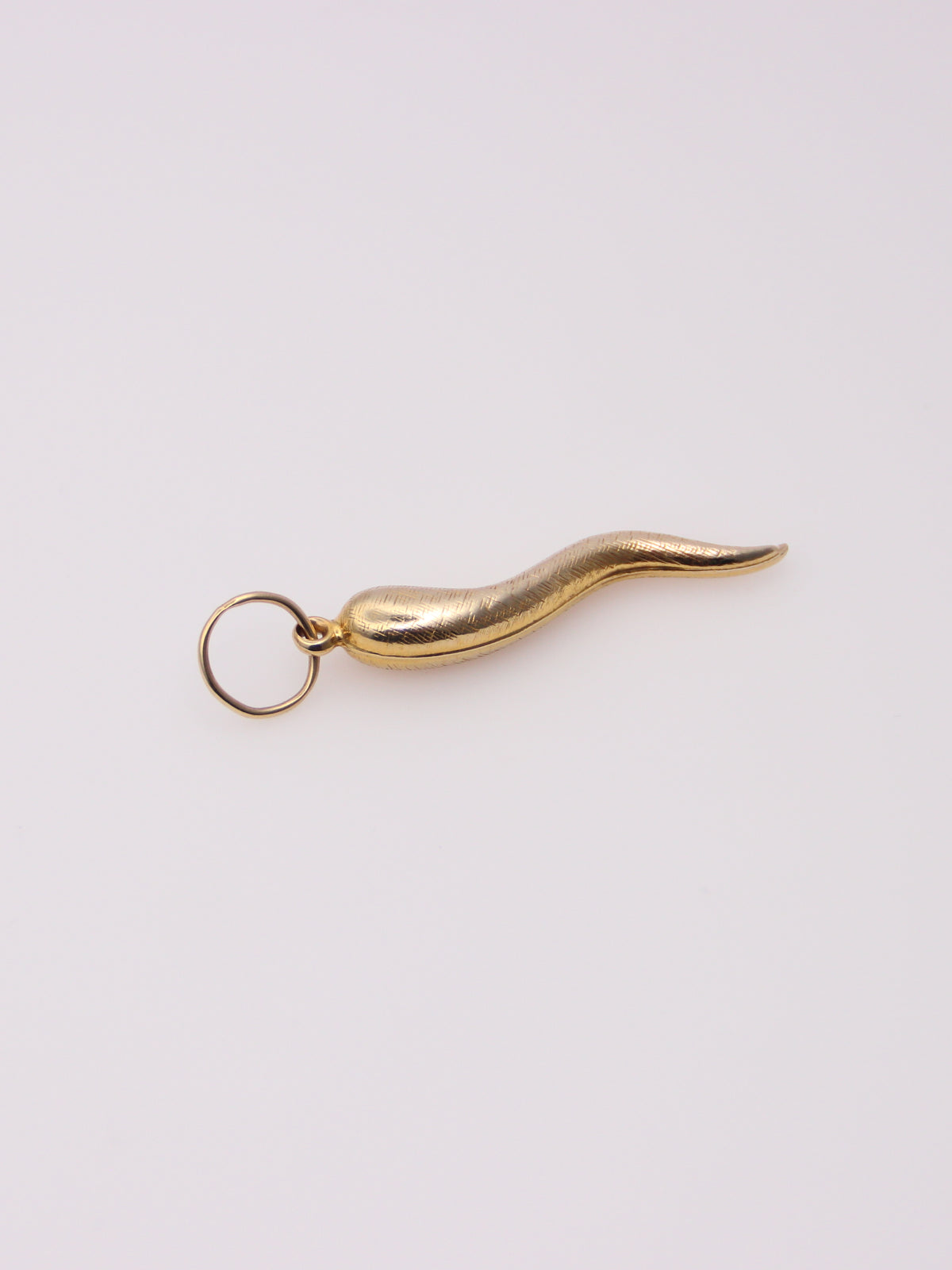 14K Yellow Gold Italian Horn Pendant