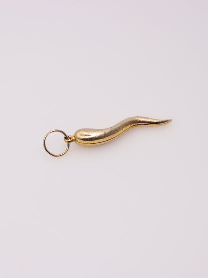 14K Yellow Gold Italian Horn Pendant