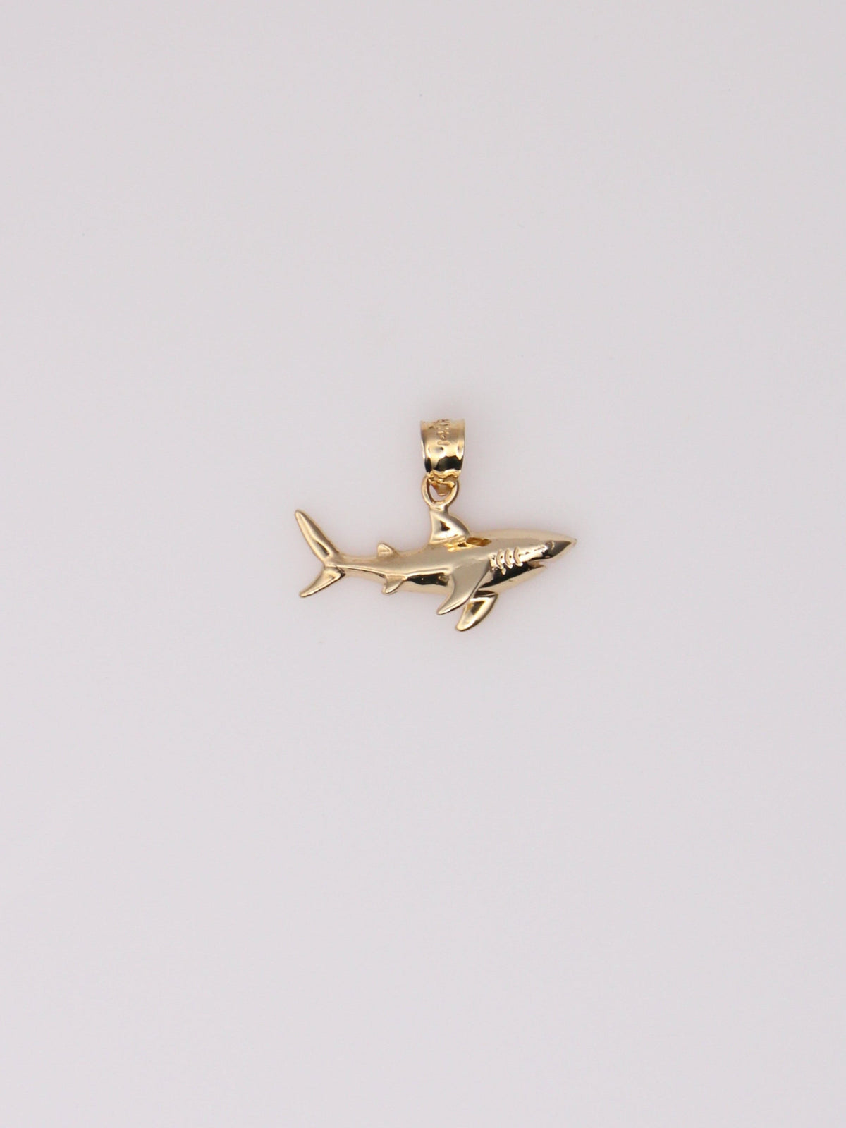 14K Yellow Gold Shark Pendant