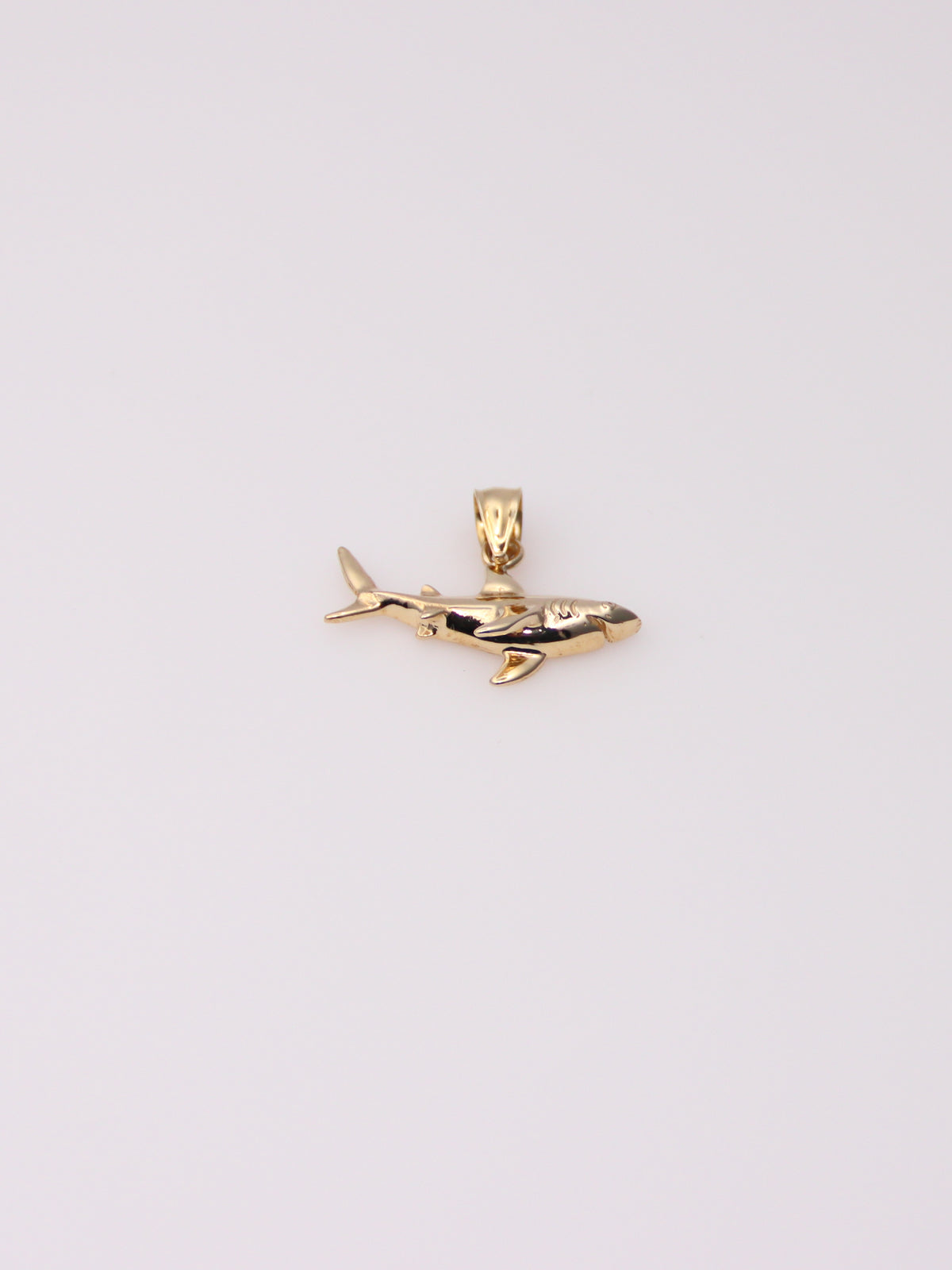 14K Yellow Gold Shark Pendant