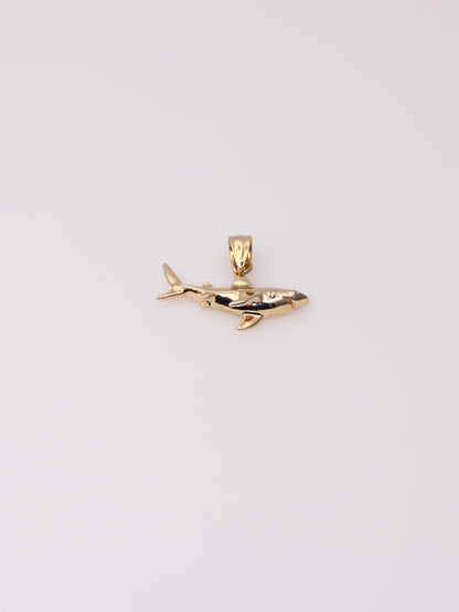 14K Yellow Gold Shark Pendant
