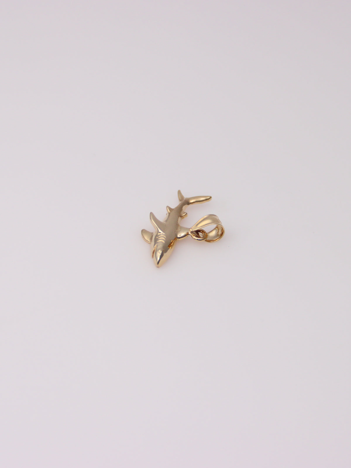 14K Yellow Gold Shark Pendant
