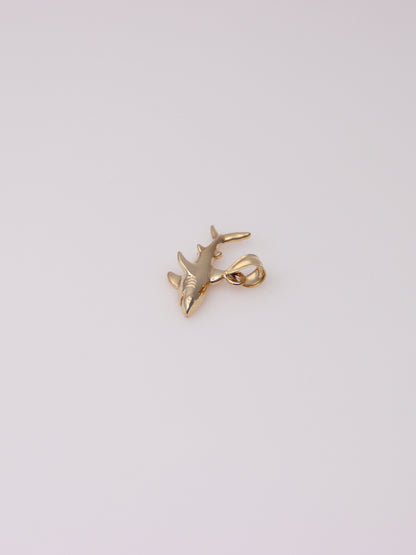 14K Yellow Gold Shark Pendant