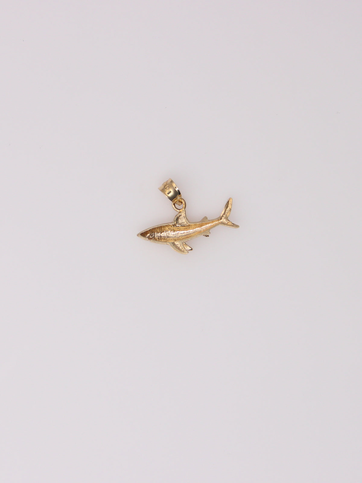 14K Yellow Gold Shark Pendant