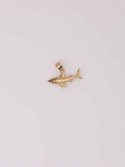 14K Yellow Gold Shark Pendant