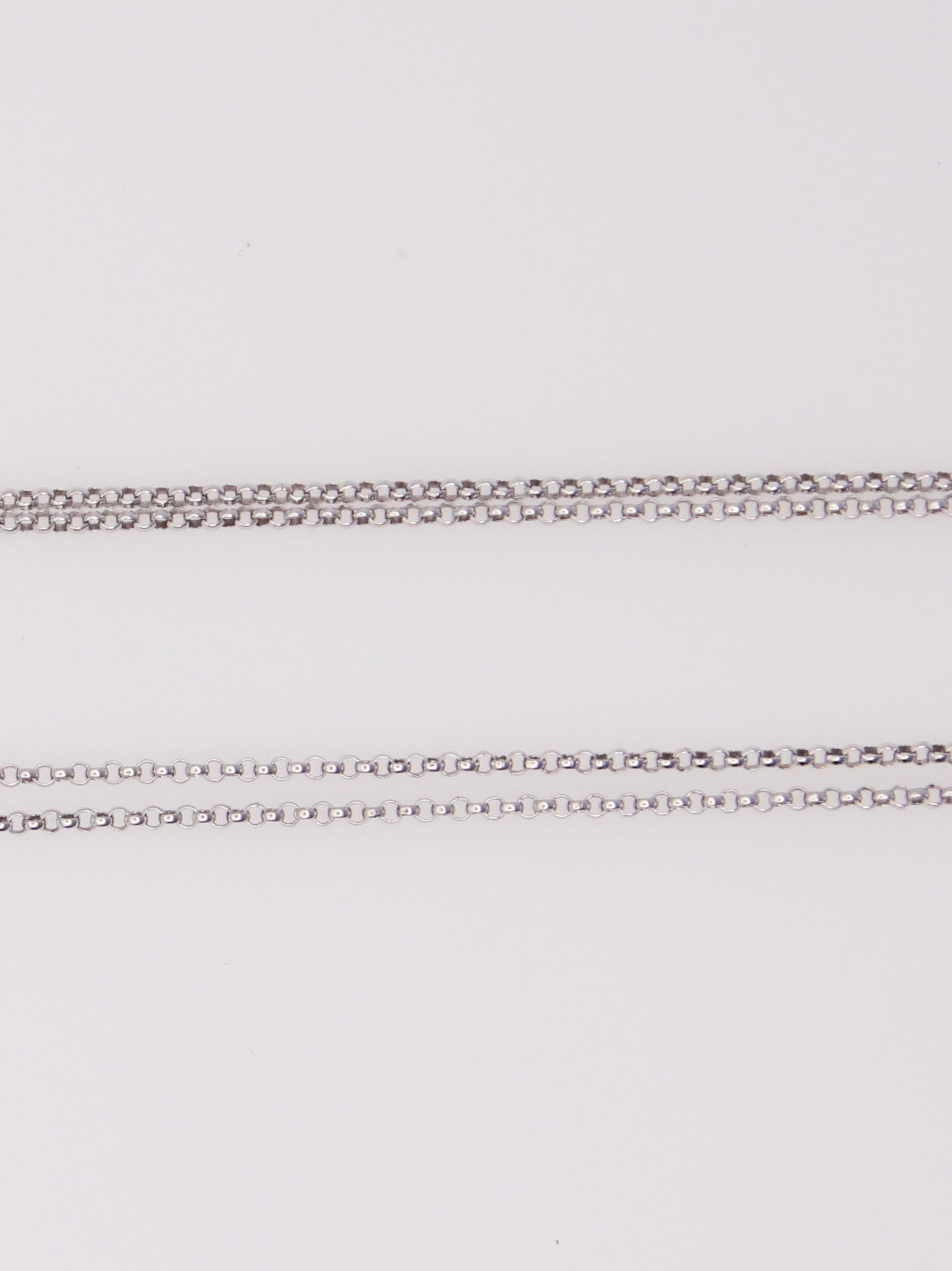 14K Two Tone Double Link Diamond Heart Pendant Necklace