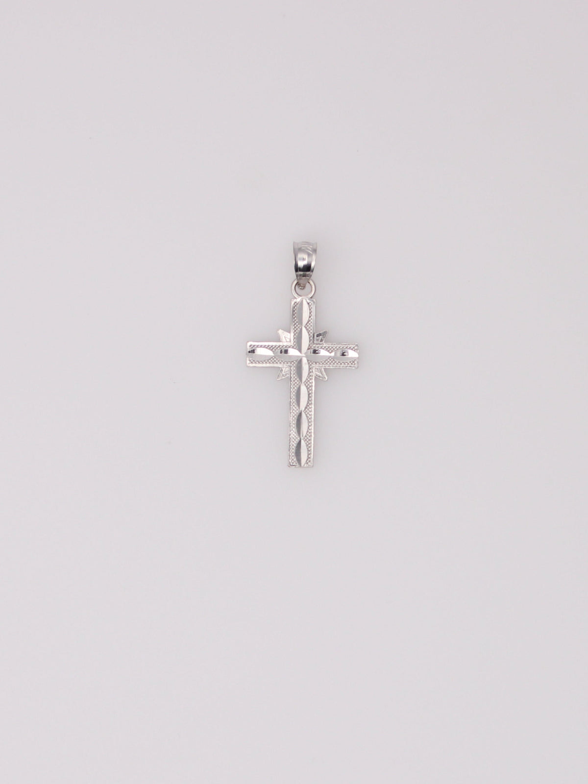 14K White Gold Small Cross Pendant