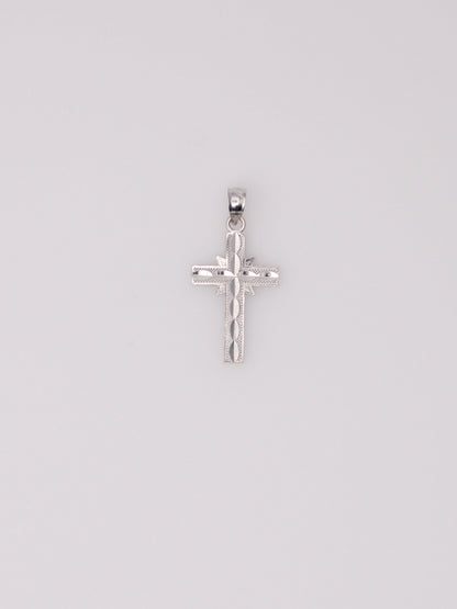 14K White Gold Small Cross Pendant
