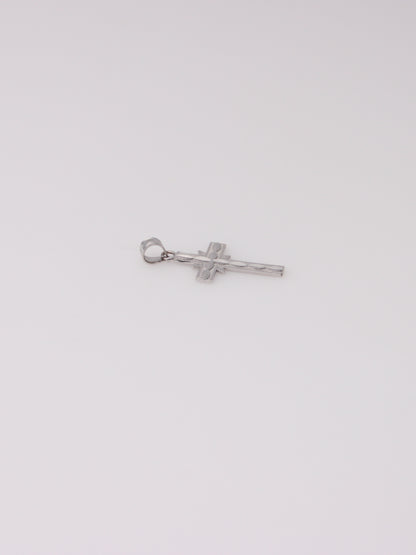 14K White Gold Small Cross Pendant