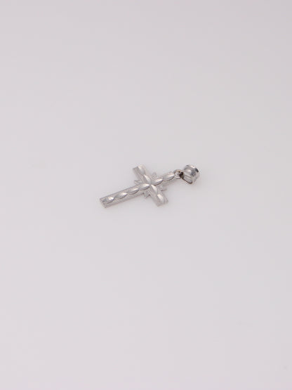 14K White Gold Small Cross Pendant