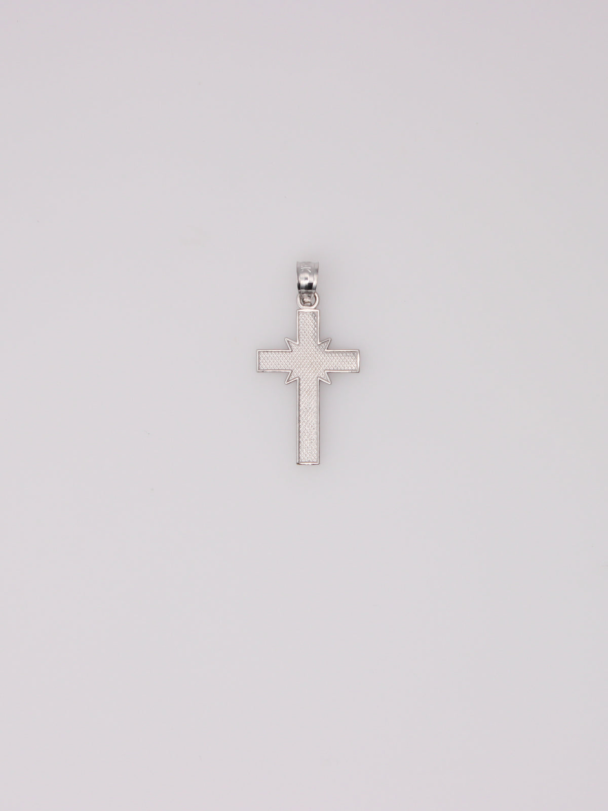 14K White Gold Small Cross Pendant