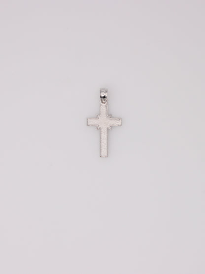 14K White Gold Small Cross Pendant