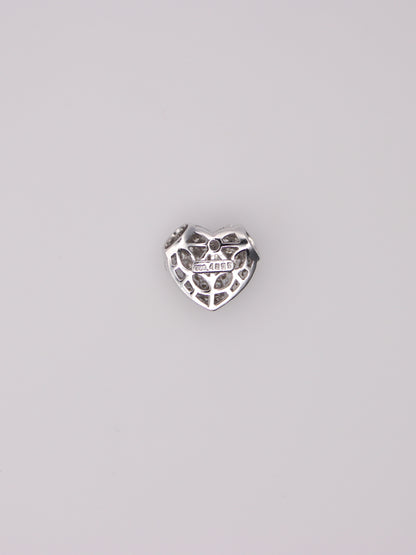18K White Gold Pavé Diamond Heart Pendant