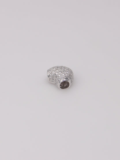18K White Gold Pavé Diamond Heart Pendant