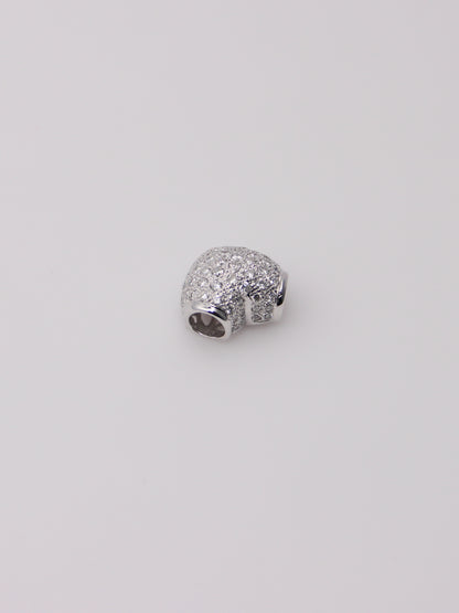 18K White Gold Pavé Diamond Heart Pendant