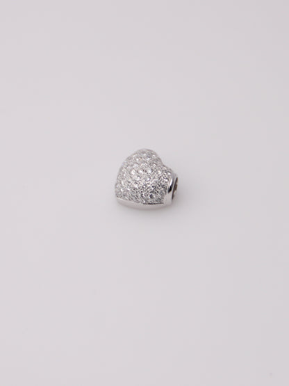 18K White Gold Pavé Diamond Heart Pendant