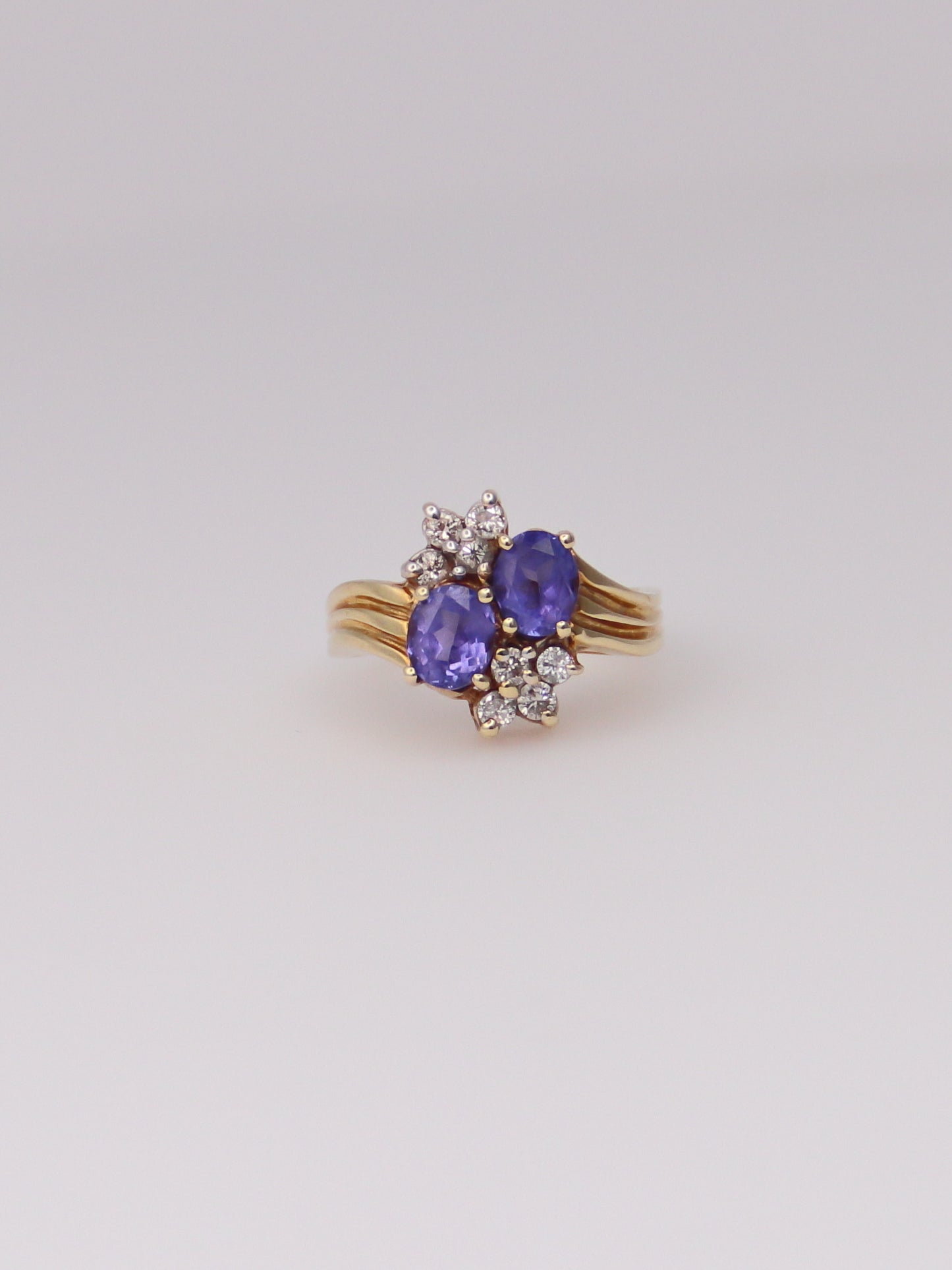 14K Yellow Gold Levian Blueberry Tanzanite Diamond Ring