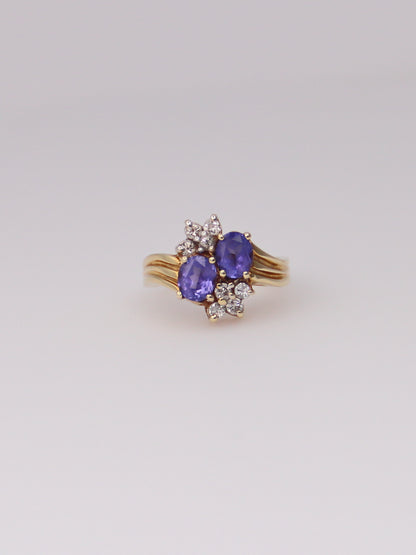 14K Yellow Gold Levian Blueberry Tanzanite Diamond Ring