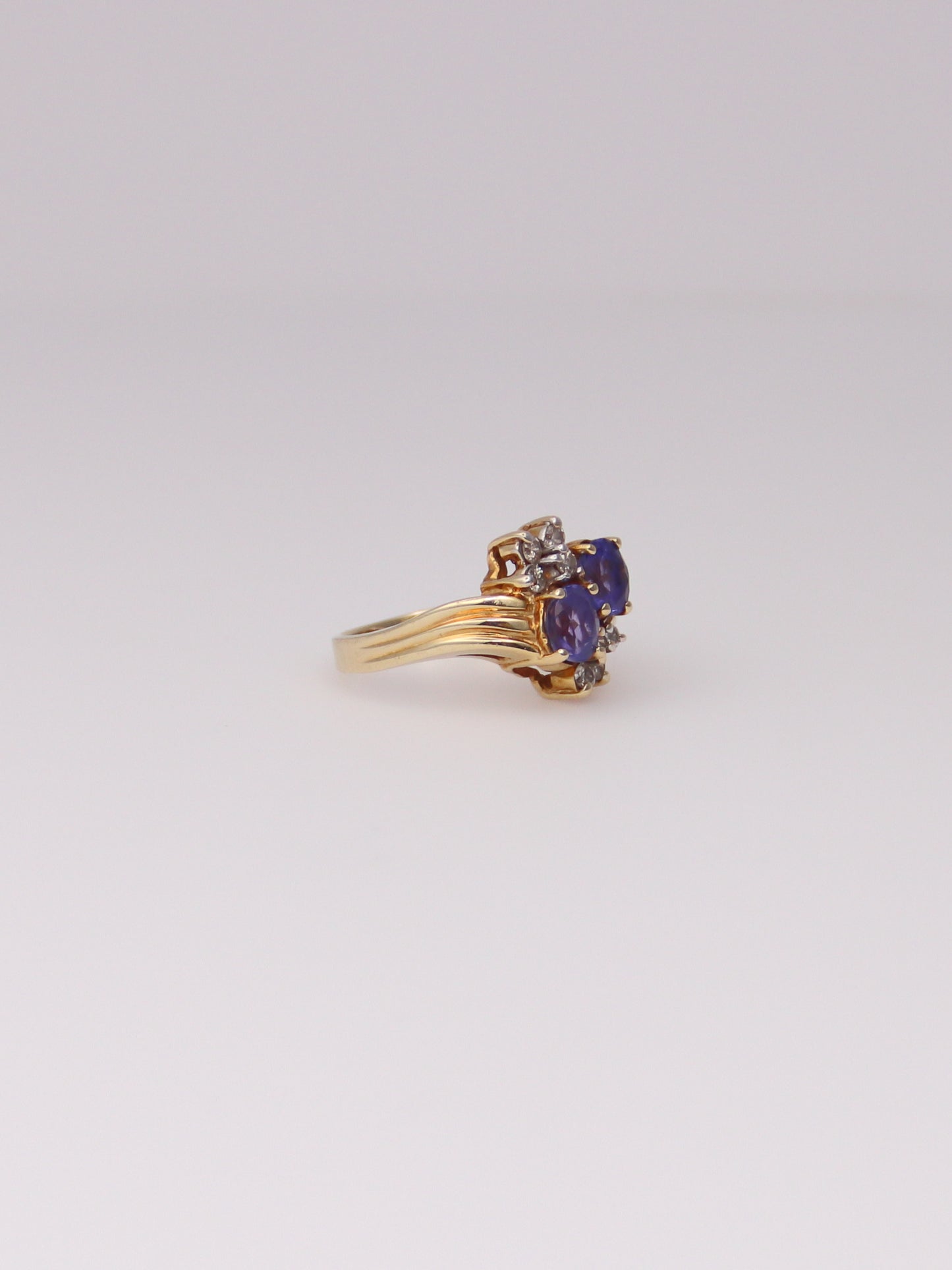 14K Yellow Gold Levian Blueberry Tanzanite Diamond Ring